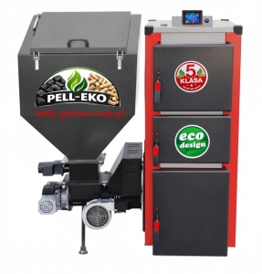 Kocioł c.o. Technix Pell Eko 12kW do 120m2 z podajnikiem na pellet i ekogroszek atest 5 klasa i Ecodesign