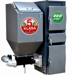 Kocioł Pleszew KG-EKO 20KW (160m2) EKOGROSZEK - GRAFIT - LEWY podajnik retortowy ślimakowy Pancerpol  + sterownik Iryd 605 , producent Pleszew 5 klasa / Ecodesign