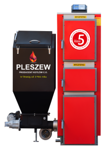 Kocioł C.O. KWPR LIDER 25KW (180-250m2) z podajnikiem EKOGROSZEK Lewy