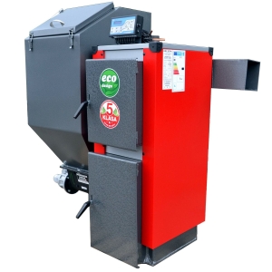 Kocioł C.O. MINI KWPR LIDER 7KW (50-70m2) EKOGROSZEK Lewy kosz, czopuch skierowany w prawo