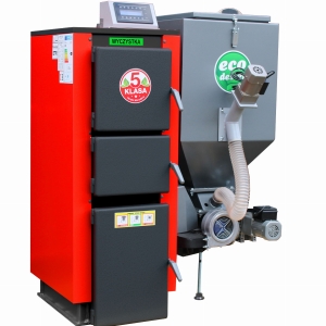 Kocioł c.o. 15kW ogrzewa 100-150m2 PEL-EKO-5 ( TECHNIX-PEL ) z podajnikiem na pellet drzewny 5 klasa / Ecodesign +zapalarka Palnik sv200 sterownik Argos Black PID PODWYŻSZONY STANDARD Kotły piece Pleszew