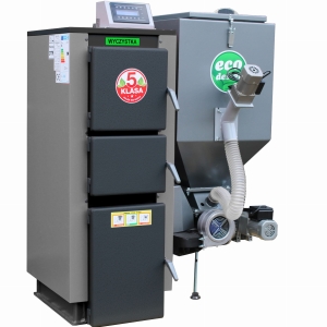 Kocioł c.o. 38kW ogrzewa 270-350m2 PEL-EKO-5 ( TECHNIX-PEL ) z podajnikiem na pellet drzewny 5 klasa / Ecodesign +zapalarka Palnik sv200 sterownik Argos Black PID PODWYŻSZONY STANDARD Kotły piece Pleszew