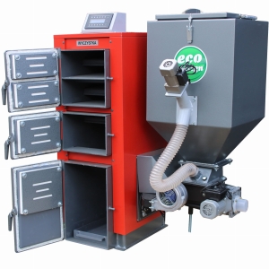 Kocioł c.o. 15kW ogrzewa 100-150m2 PEL-EKO-5 ( TECHNIX-PEL ) z podajnikiem na pellet drzewny 5 klasa / Ecodesign +zapalarka Palnik sv200 sterownik Argos Black PID PODWYŻSZONY STANDARD Kotły piece Pleszew