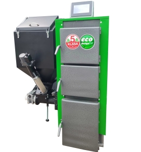 Kocioł c.o. 15kW ogrzewa 100-150m2 PEL-EKO-5 ( TECHNIX-PEL ) z podajnikiem na pellet drzewny 5 klasa / Ecodesign +zapalarka Palnik sv200 sterownik Argos Black PID PODWYŻSZONY STANDARD Kotły piece Pleszew