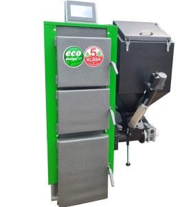 Kocioł c.o. 15kW ogrzewa 100-150m2 PEL-EKO-5 ( TECHNIX-PEL ) z podajnikiem na pellet drzewny 5 klasa / Ecodesign +zapalarka Palnik sv200 sterownik Argos Black PID PODWYŻSZONY STANDARD Kotły piece Pleszew