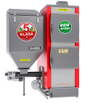 Kocioł Pleszew KG-EKO 20KW (160m2) EKOGROSZEK - LEWY PODAJNIK podajnik retortowy ślimakowy Pancerpol  + sterownik Iryd 605 , producent Pleszew 5 klasa / Ecodesign