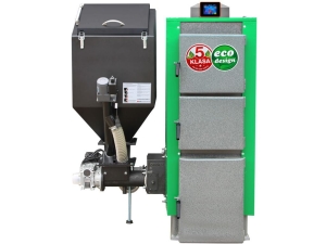 Kocioł co 10kW z podajnikiem na pellet drzewny PEL-EKO-5 z palnikiem Technix sv200 ogrzewa 50 - 100 m2 atesty: 5 klasa / Ecodesign Kotły , piece Pleszew 