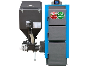 Kocioł co 10kW z podajnikiem na pellet drzewny PEL-EKO-5 z palnikiem Technix sv200 ogrzewa 50 - 100 m2 atesty: 5 klasa / Ecodesign Kotły , piece Pleszew 