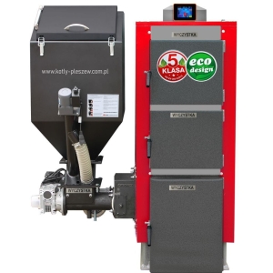 Kocioł c.o. 19kW ogrzewa 130-190m2 PEL-EKO-5 ( TECHNIX-PEL ) z podajnikiem na pellet drzewny 5 klasa / Ecodesign +zapalarka Palnik sv200 sterownik Argos Black PID PODWYŻSZONY STANDARD Kotły piece Pleszew